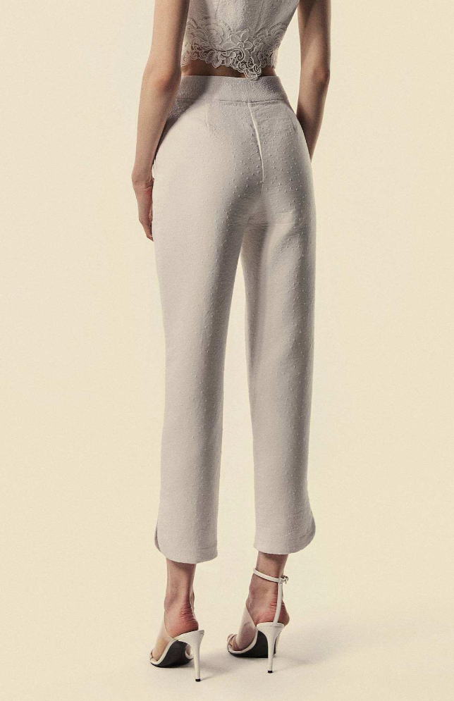 SLIM-FIT TROUSERS CELESTE